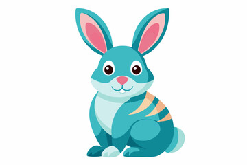 Easter bunny, flat style, vector illustration artwork 