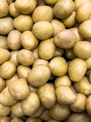 Fresh potatoes in the supermarket