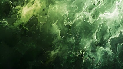 Obraz premium Abstract green paint wallpaper. Detailed stroke of paint.
