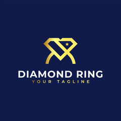 Diamond Ring Logo Concept - Diamond shaped ring jewelry logo transformation design.