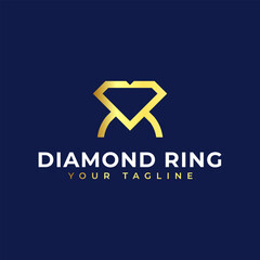 Diamond Ring Logo Concept - Diamond shaped ring jewelry logo transformation design.
