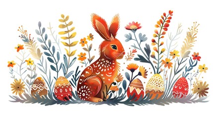  Danish Easter Collection: Cute Rabbit Shapes in a Vintage Greeting Card