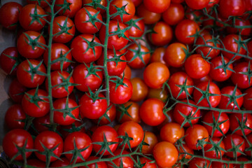 cherry tomatoes in a market