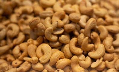 close up of cashew nuts