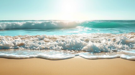 Sandy beach turquoise waves sunkissed smiles