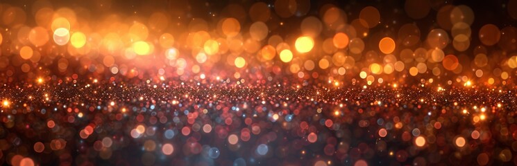 the play of light on golden sparkles, creating a feeling of luxury and festive mood. - obrazy, fototapety, plakaty