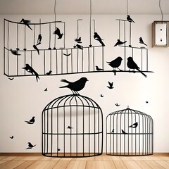 cage with birds