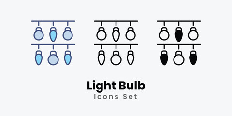 Light Bulb icons set vector stock illustration
