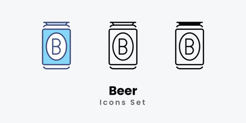 Beer icons set vector stock illustration
