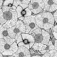 Sewing fabric with Seamless pattern. Coloring book page with different ...