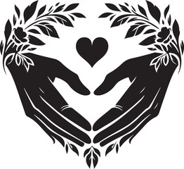 About Holding Hands Heart Shape Silhouette Graphic
