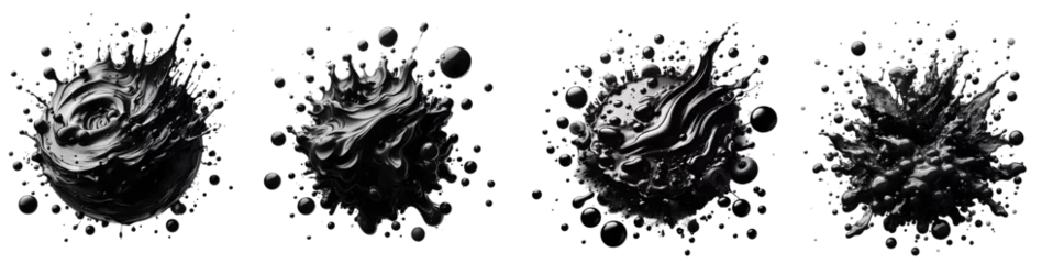 Fotobehang black oil splash isolated png © G-Design