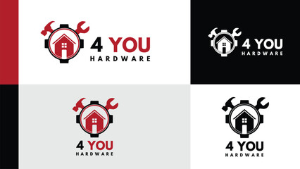 Fototapeta na wymiar Hardware logo and Tools Vector illustration