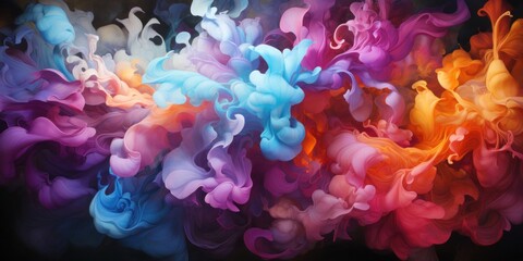 Obraz premium Colorful Smokes Dancing in the Air Generative AI