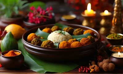 Happy Tamil New Year  celebration with foods