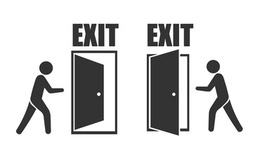 Exit door sign icon. Doorway icon vector ilustration.