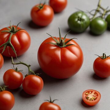 Free Photo New front view of delicious tomato with  tomatos background