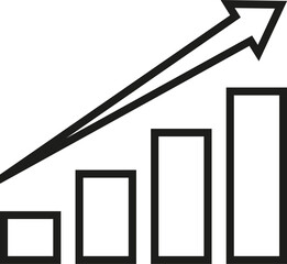 Growth chart icon. Vector. Line style.