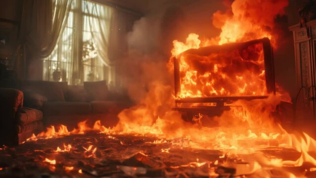 TV room fire,generative ai