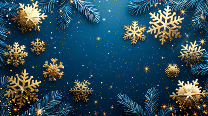 Fototapeta na wymiar Winters Magic: Snowflakes and Festive Decorations Set the Scene for a Joyful Christmas Celebration
