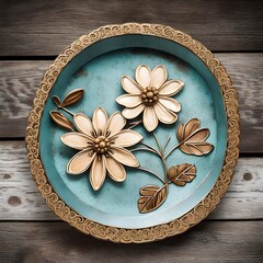 plate with flower