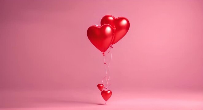 Heart balloons love in air valentine concept Video for the background on the festival of love and Valentines Day