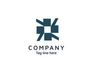 Minimal and bold logo design approach forming a flower, radial design pattern, 