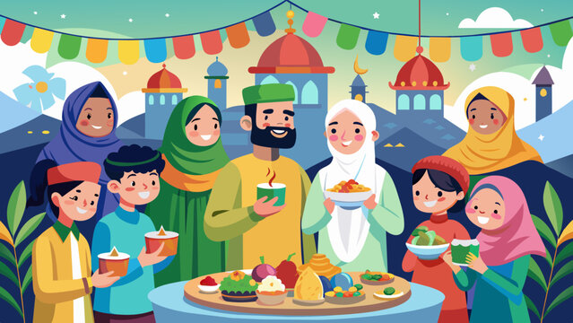 Eid festival vector art illustration