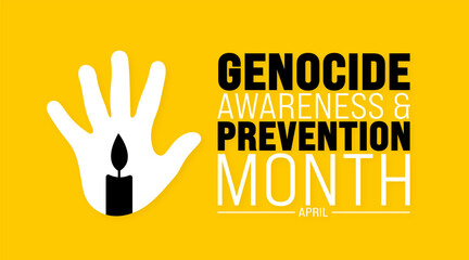April is Genocide Awareness and Prevention Month background template. Holiday concept. use to background, banner, placard, card, and poster design template with text inscription and standard color.