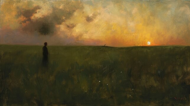Naklejki Landscape art in tonalism