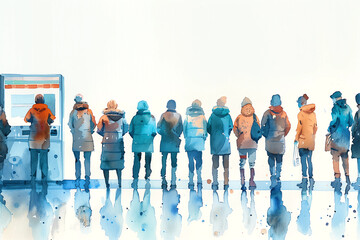 Crowd of people, hustle culture concept. Unemployment rate concept.