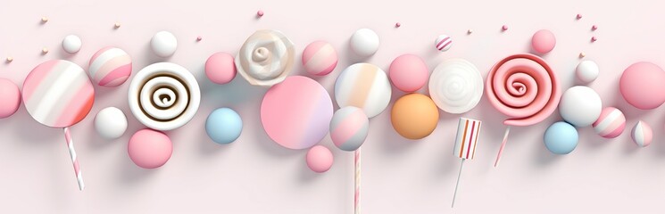 multi-colored plasticine sweets including cakes and candies.
Concept: educational games or the development of fine motor skills and imagination in children