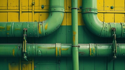 Gas pipeline on the wall