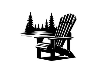 Relaxing Retreat: Adirondack Chair Vector Illustration for Outdoor Designs and Leisurely Escapes