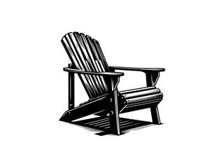 Relaxing Retreat: Adirondack Chair Vector Illustration for Outdoor Designs and Leisurely Escapes