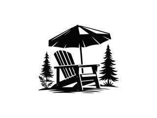 Relaxing Retreat: Adirondack Chair Vector Illustration for Outdoor Designs and Leisurely Escapes