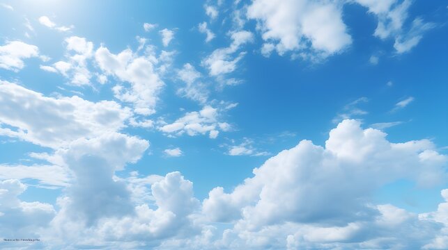 Stock Photo - View of Clouds against blue-sky. Background, wallpaper. Copy space concept.

