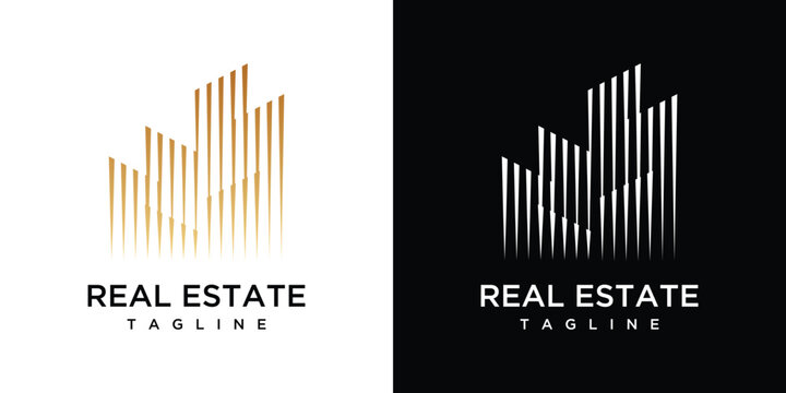 Building logo design inspiration .Real estate building logo design tamplate.	