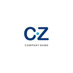 Initial CZ logo company luxury premium elegance creativity - obrazy, fototapety, plakaty