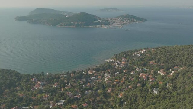 prince island, Istanbul Marmara sea, aerial footage, jk01