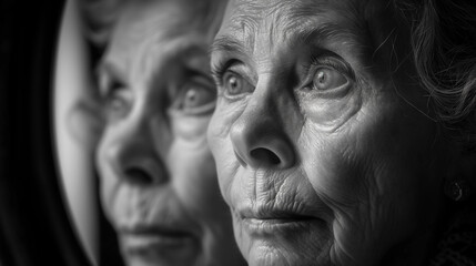 Fototapeta premium The poignant journey of an elderly woman , captured in rich, emotive imagery.