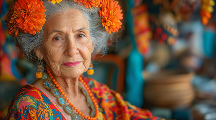 Fototapeta premium The poignant journey of an elderly woman , captured in rich, emotive imagery.