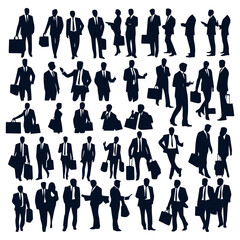 flat design businessmen silhouette collection