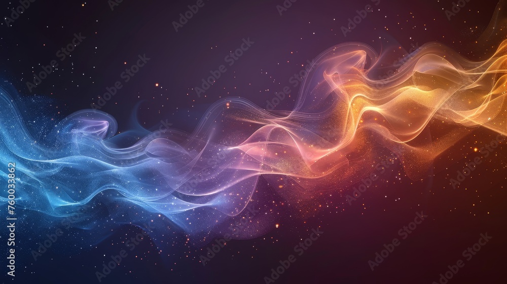 Poster Flow of hot air on a transparent background. Heater element with gradient curve line.