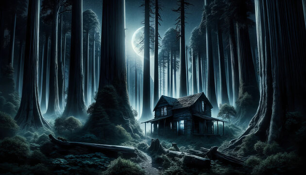 Caba&ntilde;a de terror en el bosque
