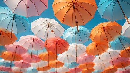 Colorful umbrella Background. Summer Background Design.