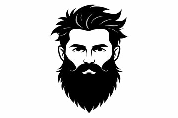 silhouette of the beard vector illustration on white background