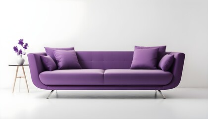 Modern design purple sofa isolated on white