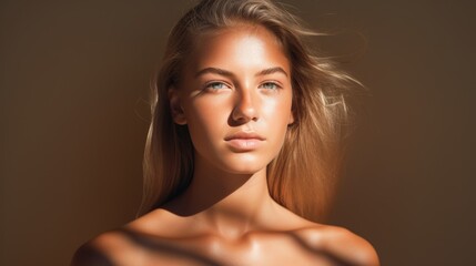 Getting a tan. Woman's skin before and after tan lotion or spray