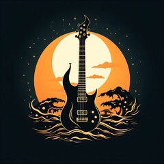 midnight resonance - the sleek black electric guitar